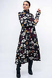 Романтичне плаття міді з довгим рукавом Рут в стилі бохо 42-52 розміри чорне, фото 4