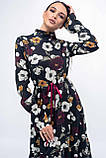 Романтичне плаття міді з довгим рукавом Рут в стилі бохо 42-52 розміри чорне, фото 6