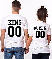 Парные именные футболки "KING/QUEEN" [Цифры можно менять] (50-100% предоплата)