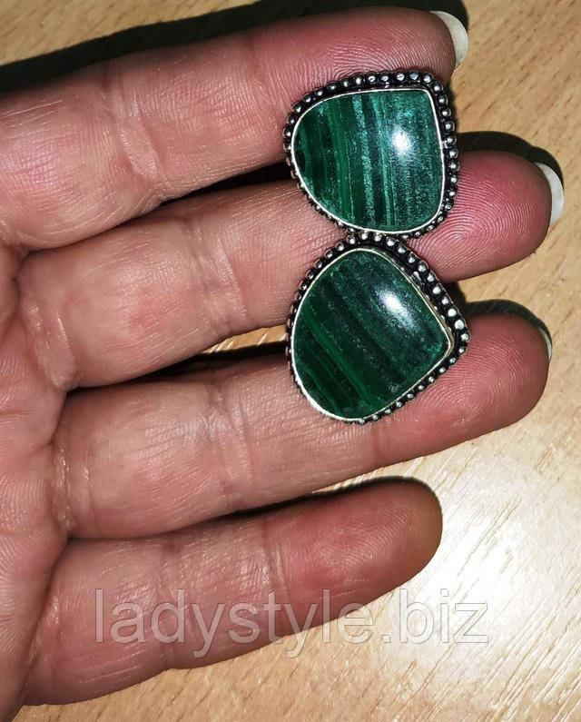 Красивые запонки с малахитом от студии LadyStyle.Biz украшения с натуральнным чароитом купить адуляр кольцо серебро