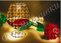 Схема вышивка бисером Роза и бокал вина