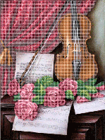 Схема вышивка бисером Мелодия для скрипки