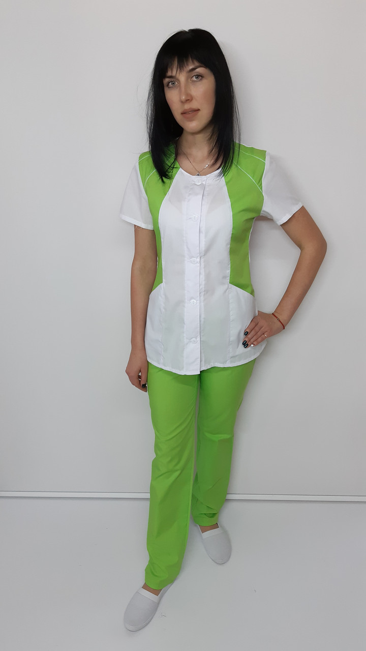 Жіночий медичний костюм Ліка котон короткий рукав