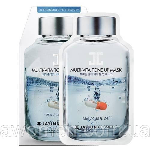Тканинна маска для обличчя Jayjun Cosmetic Multi-Vita Tone Up Mask з вітамінним комплексом 25 g, фото 1