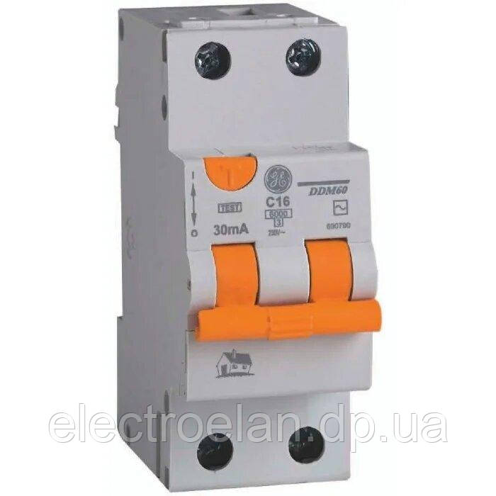 Диф. автомат DDM60C10/030 2P AC, 6kA