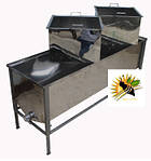 Стіл для розпечатування стільників з Двома кошиками 1,5 м товщина 0,5 мм кран пластик, фото 2