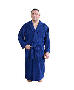 Халат махровий чоловічий синій
