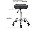 Стілець без спинки для майстра косметолога, манікюру та для майстрів салону краси Білий { H 44-58см } мод 106, фото 2