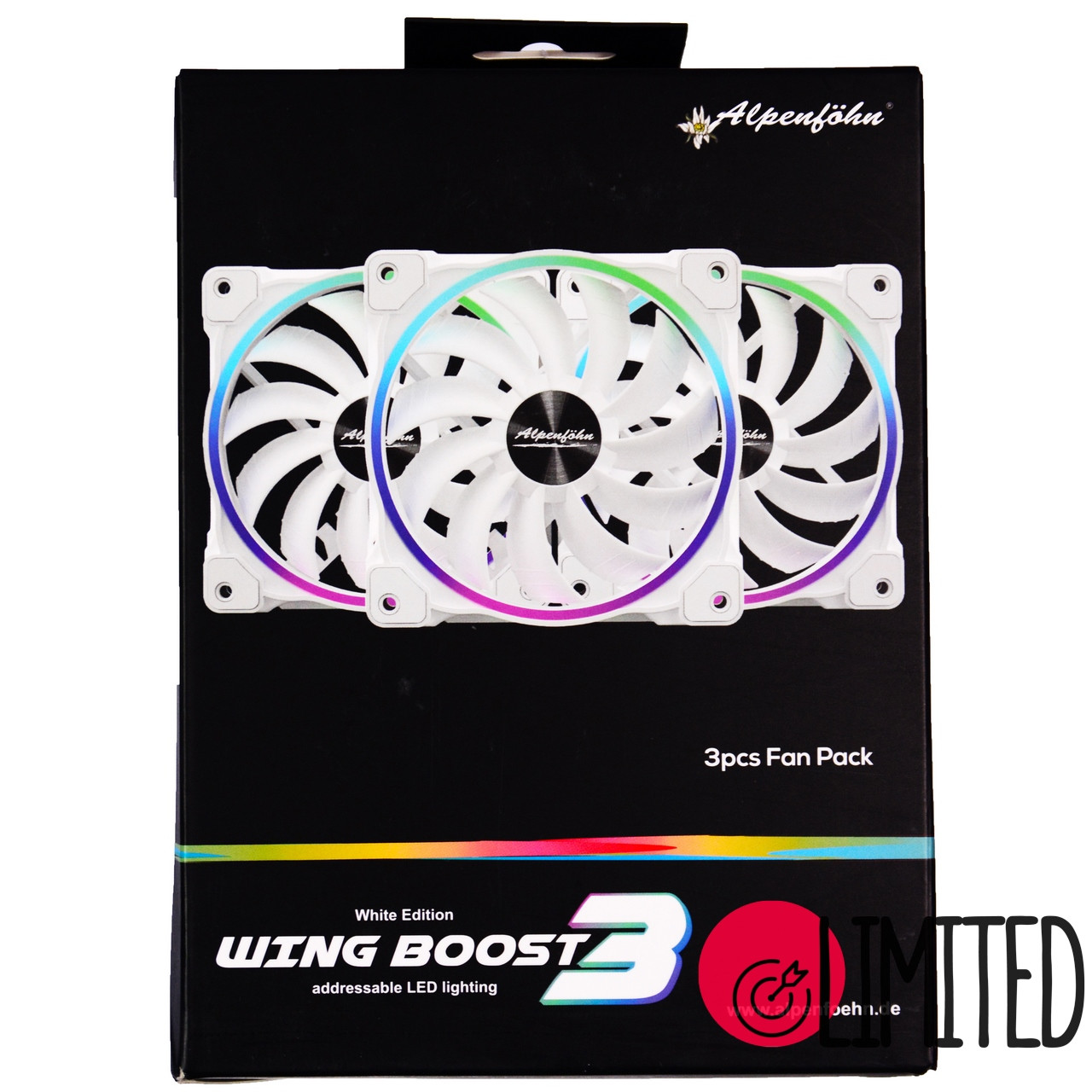 Вентилятори 120 мм Alpenfohn Wing Boost 3 ARGB ​​PWM Triple (84000000161), фото 1