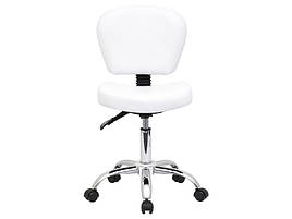 Стул майстра зі спинкою для салонів краси білий з 2-м регулюючими механізмами мод. 855-2 { H 39-53см }