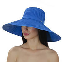 Летняя женская шляпа моделируемые поля 16 см цвет голубой