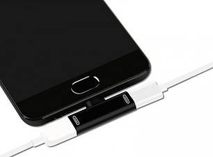 Перехідник адаптер USB Type C для навушників і заряджання Alitek Чорний, фото 2