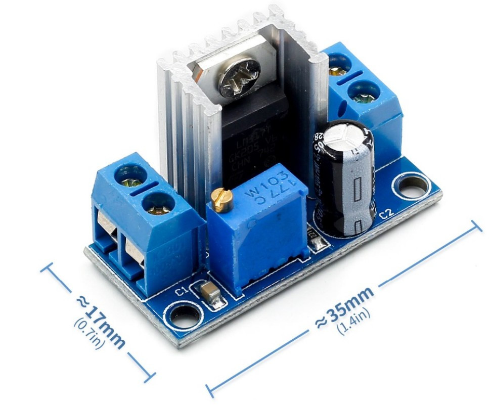 Понижающий модуль питания LM-317 Вход 4,2-40 В Выход 1,2-37 В - фото 1 - id-p1127373308