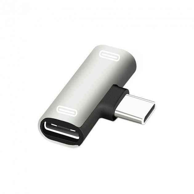 Переходник Alitek USB Type-C (male) - 2 USB Type-C (female) Silver