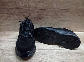 Жіночі кросівки з утеплювачем замша 8706-9,Allshoes чорні, фото 3