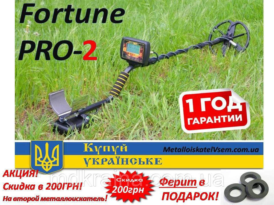 Новинка! Металошукач Fortune PRO-2 / Фортуна ПРО-2 LCD-дисплей 7*4 FM трансмітер