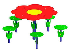 Столик Поляна (Квітка) з сидіннями