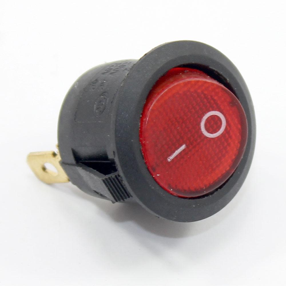 Кнопка KCD1-2 (250V 6A) черно-красная, 3 контакта - кнопочные ...
