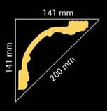 Стельовий плінтус GP-76 з полістиролу. Декоративний багет 141х141мм. Стельовий карниз молдинг., фото 2