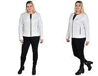 Женская, демисезонна куртка, большого размера р- 42,44,46,48,50,52,54, 56, 58, 60, 62, 64, 66,68,70,72 Белая