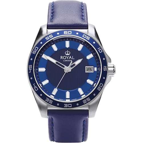 Класичний чоловічий наручний годинник Royal London 41474-03 кварцовий із шкіряним ремінцем