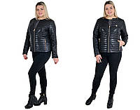 Женская, демисезонная короткая куртка, большого размера р- с 42 по 72 черная
