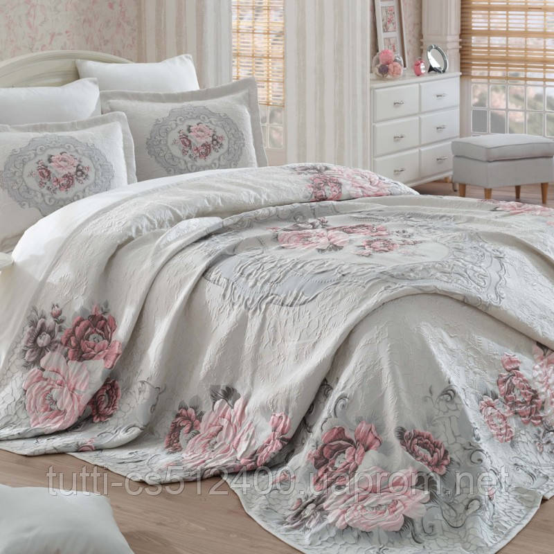 Жаккардовое покрывало 260x260 Dantela Vita ELITA PUDRA