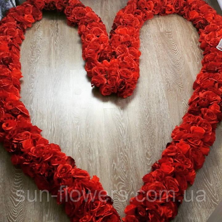 Гірлянда — серце з червоних троянд, фото 1