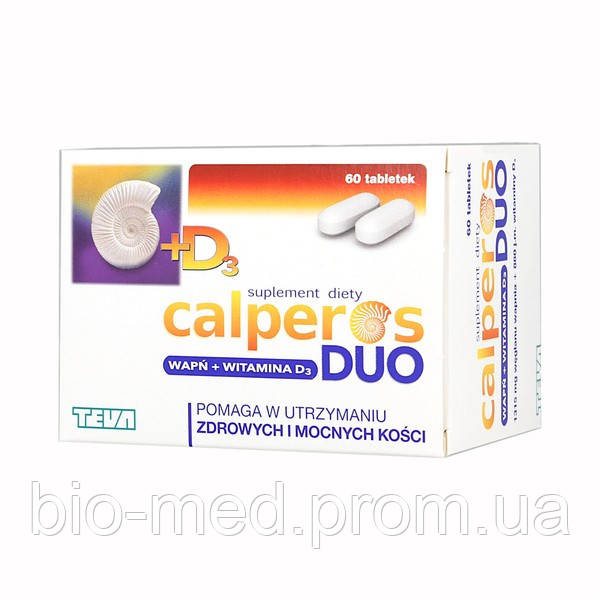 Calperos Duo — для здоров'я і міцності кісток, 60 таб, фото 1