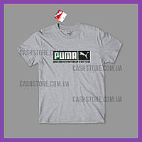 Футболка Puma 'Box Logo' с биркой | Пума | Серая