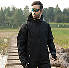 🔥 Куртка Soft Shell "ESDY 105" - Чорна (непромокаємий куртка, тактична, поліцейська), фото 8