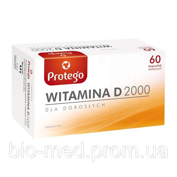 Protego Witamina D 2000 — для кісток і зубів, 60 шт., фото 1
