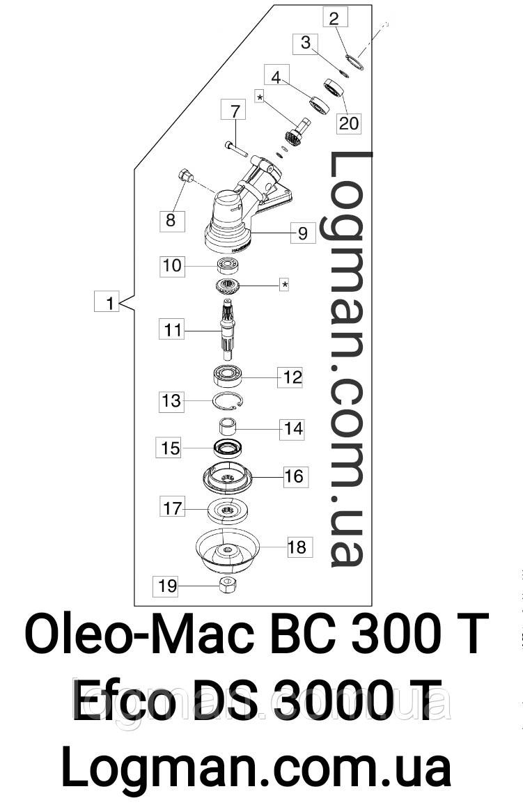 Оригінальний редуктор Oleo-Mac BC300T,BC320T/Efco DS3000T,BS3200T