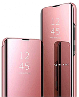 Зеркальный Smart чехол-книжка Mirror для Xiaomi Redmi 8 / Есть стекла на дисплей / Розовое золото