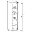 Сучасна шафа-пенал ЛДСП корпус 450 мм Пенал закритий МДФ фасад з 5 полицями для зберігання речей, фото 2