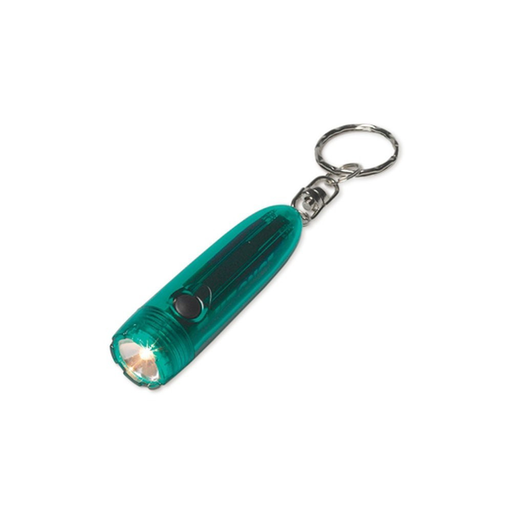Брелок-ліхтарик пластиковий, прозорий зелений, від 10 шт, фото 1