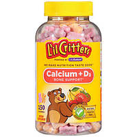 Кальций с витамином D3, L'il Critters, 150 жевательных медвежуек, детский кальций