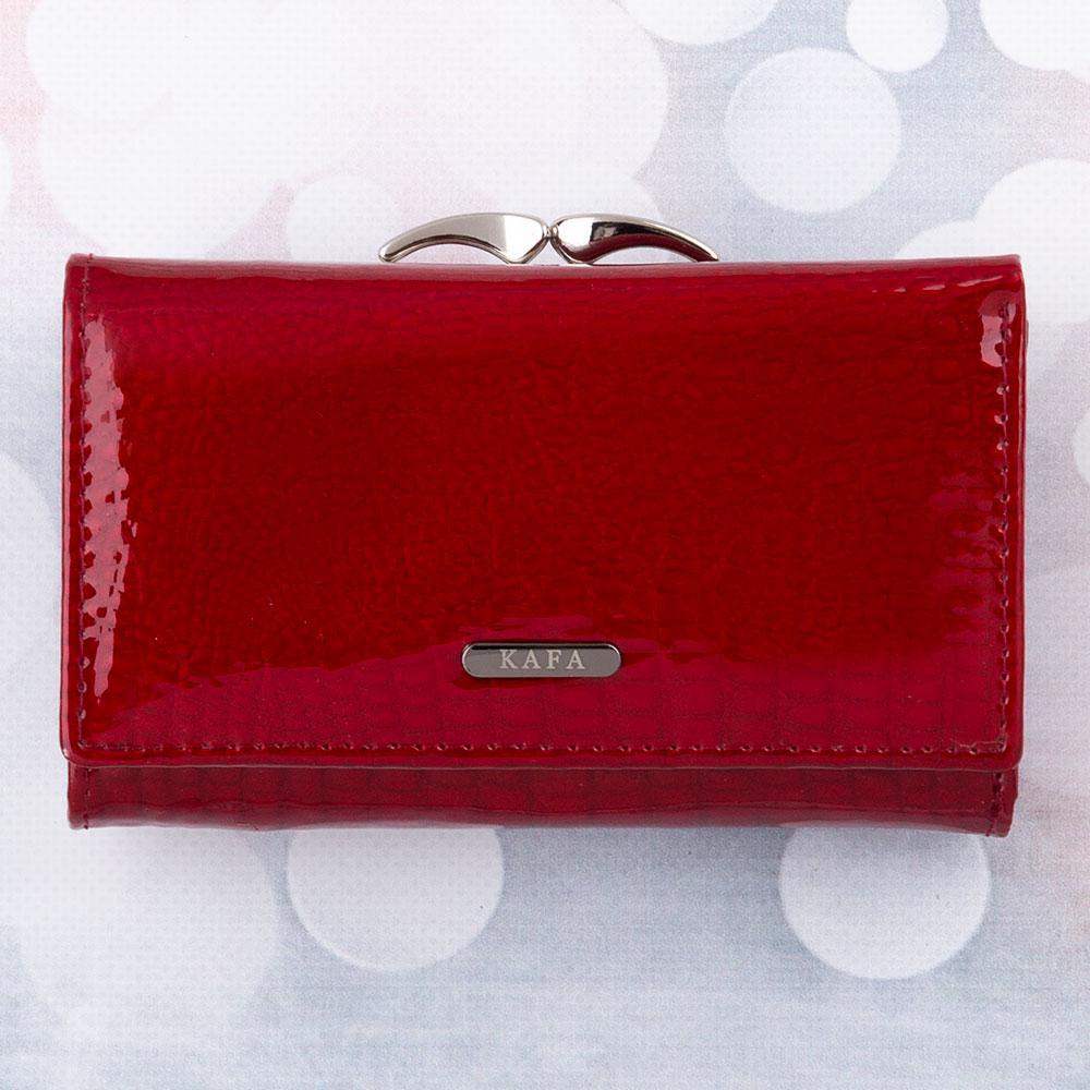 Жіночий шкіряний червоний гаманець Kafa з блокуванням RFID-сигналів