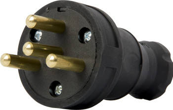 Переносна каучукова силова вилка e.plug, 4 полюси, 25А, IP 44, фото 1