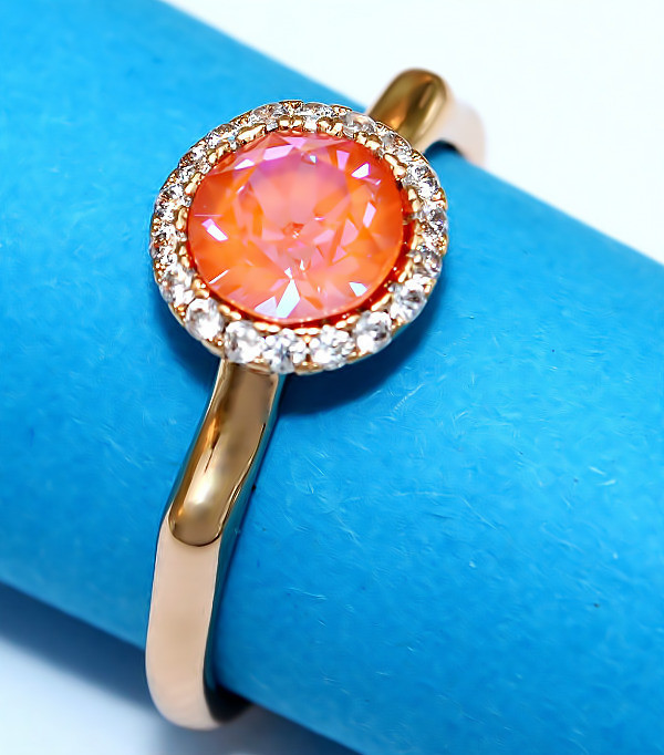 Каблучка XР. Позолота 18К. Камені: Swarovski. Є: 17р 18р