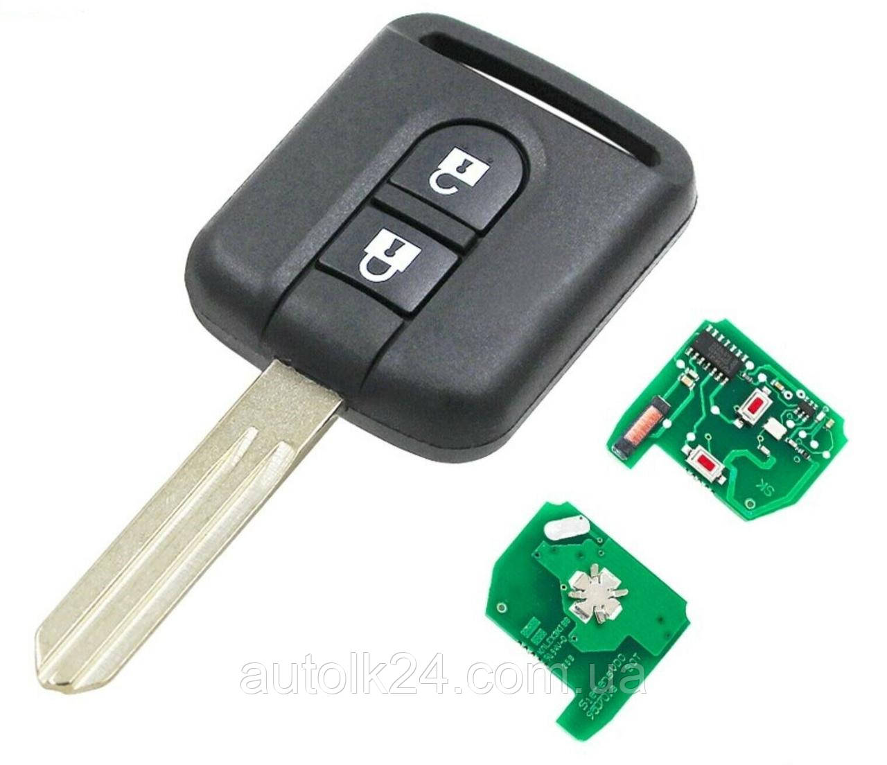 Ключ Nissan 2 кнопки 433 Mhz chip Id 46 лезо NSN14