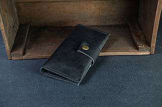 Жіночий шкіряний гаманець Berty 18см, натуральна шкіра італійський Краст, колір Чорний, фото 2