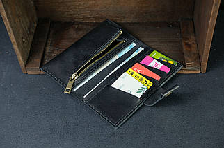 Жіночий шкіряний гаманець Berty 18см, натуральна шкіра італійський Краст, колір Чорний, фото 2