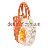 Сумка з соломки біло-рожева на блискавці DE Esse, фото 4