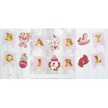 Гірлянда прапорці "Baby Girl". Довжина 3м.