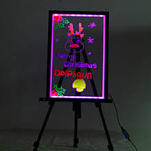 Флуоресцентна дошка з фломастером і серветкою на стійці Fluorescent BOARD 50*70