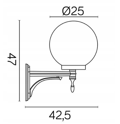 Вуличний настінний світильник Kule Classic K 3012/1/K 250 U Suma, фото 2