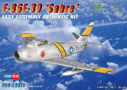 F-86 F-30 Sabre. Збірна модель винищувача в масштабі 1/72. HOBBY BOSS 80258, фото 1