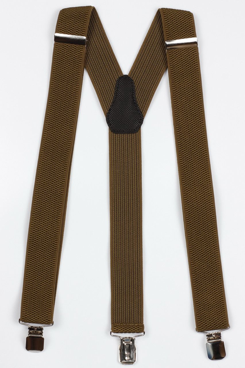 Підтяжки дорослі чоловічі середні однотонні Y35 Top Gal світлий хакі