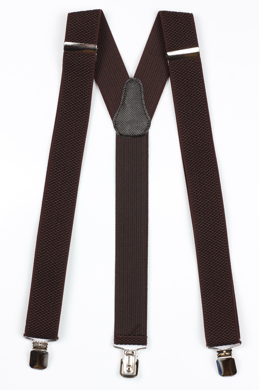 Підтяжки дорослі чоловічі середні однотонні Y35 Top Gal темно-коричневі